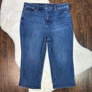 NYDJ Jeans 16P Joni Capri Medium Wash Stretch High-Rise  Blue Women's